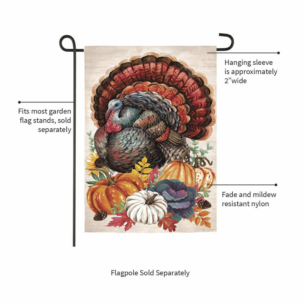 Elaborate Turkey Applique Garden Flag | Plow & Hearth