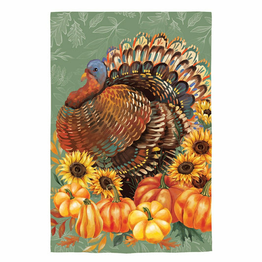 Grateful Gatherings Turkey Suede House Flag | Plow & Hearth