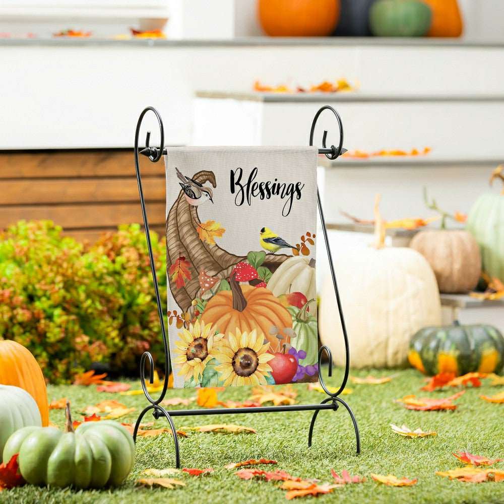 Grateful Cornucopia Suede Garden Flag | Plow & Hearth