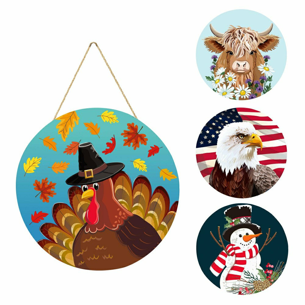 Americana and Harvest, 4-Season Interchangeable Door Decor Set | Plow & Hearth