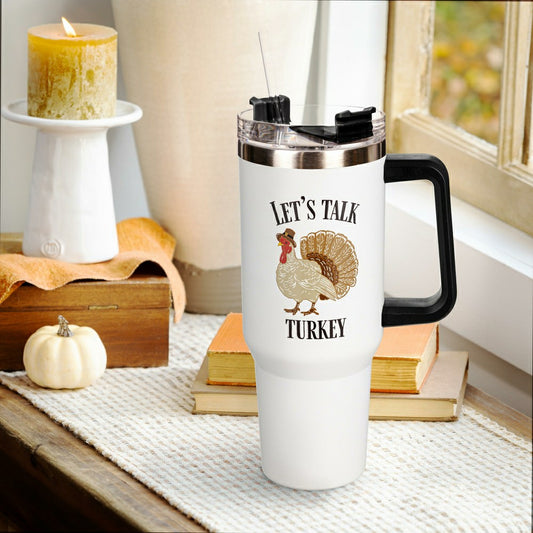 Let's Talk Turkey Canyon Cup, Double Wall Stainless Steel w/ Straw, 40 | Plow & Hearth