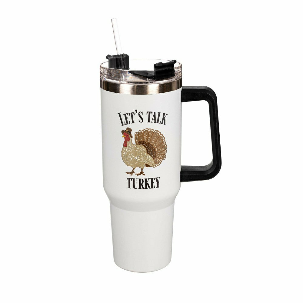 Let's Talk Turkey Canyon Cup, Double Wall Stainless Steel w/ Straw, 40 | Plow & Hearth