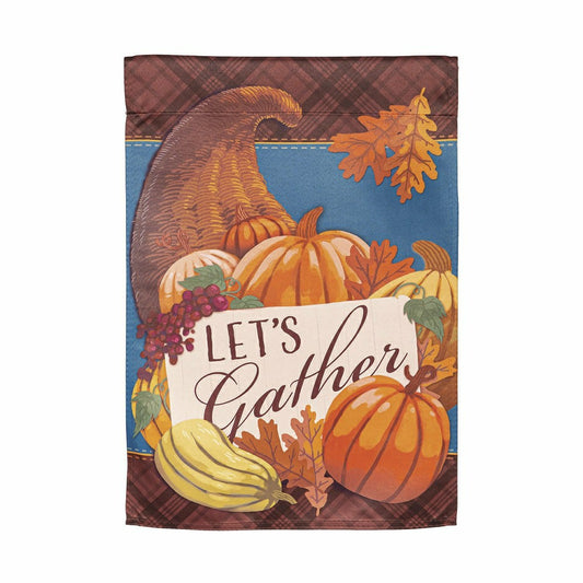 Gather Cornucopia Suede Garden Flag | Plow & Hearth