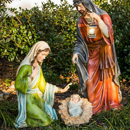 Nativity Set of 3: Mary, Joseph, and Baby Jesus, Full Color | Plow & Hearth