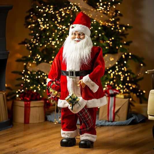 Traditional Santa LED Table Decor Dancing Santa Claus with Music, 39.5 | Plow & Hearth