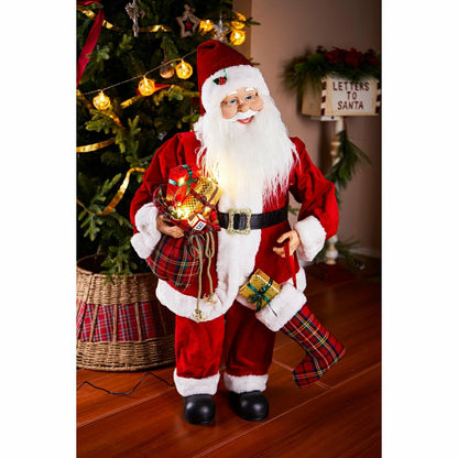 Traditional Santa LED Table Decor Dancing Santa Claus with Music, 39.5 | Plow & Hearth