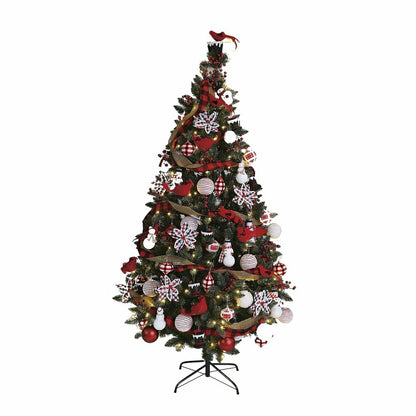 Classic Cardinal Complete Christmas Tree Kit with 250 Lights and 140 D | Plow & Hearth