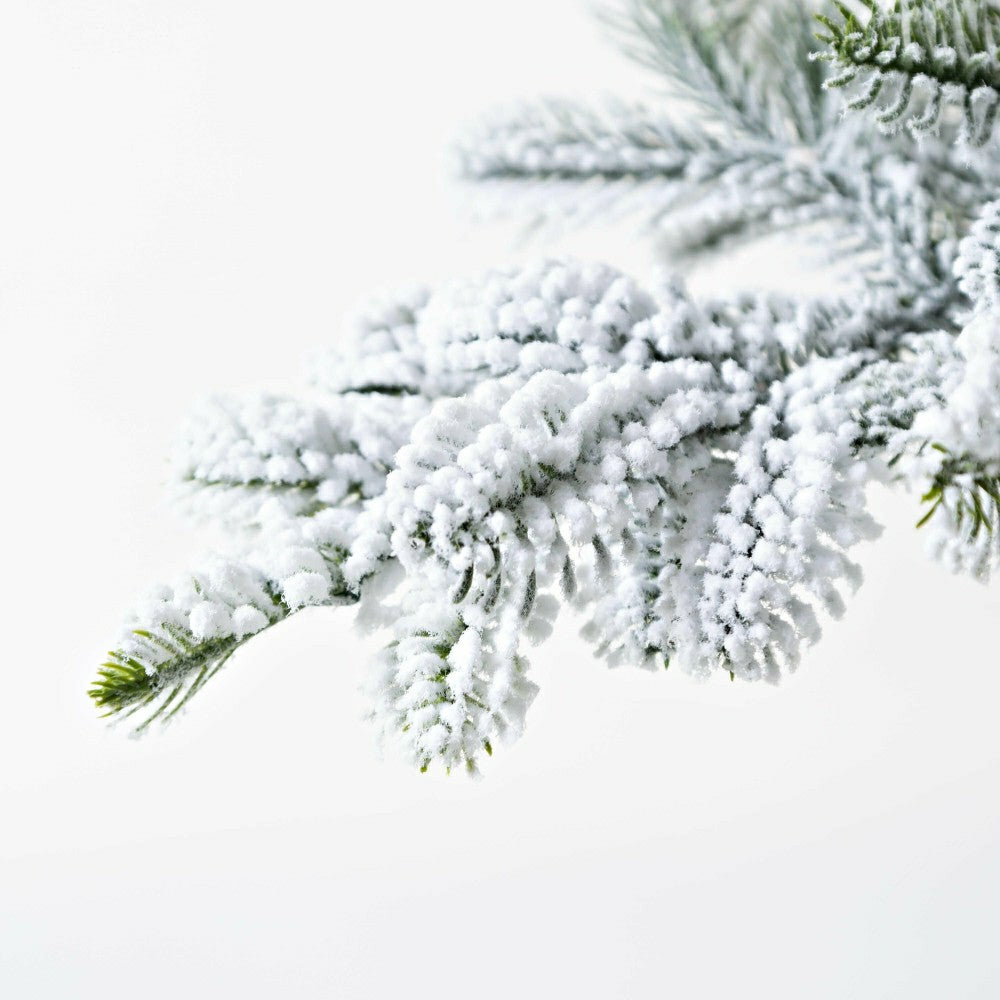 7' Monte Rosa Flocked Alpine Fir Christmas Tree with 200 Warm White LE | Plow & Hearth