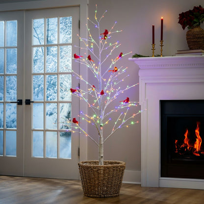 Snowbirds Tree Cardinal Birch with Cardinals Indoor/Outdoor LED Tree,  | Plow & Hearth