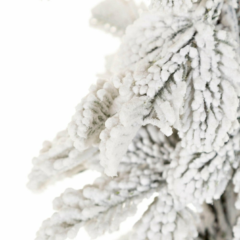 6' Monte Rosa Flocked Alpine Fir Christmas Tree with 150 Warm White LE | Plow & Hearth