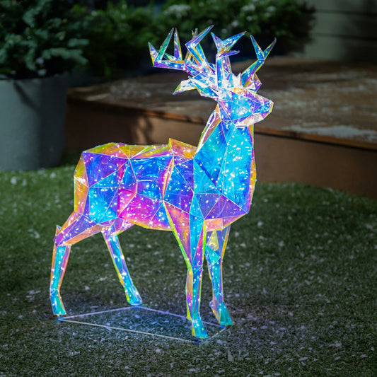 Iridescent Deer LED PVC Garden Statue, 28"H | Plow & Hearth