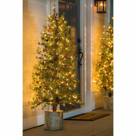 Shades of Emerald 60"H Lit Artificial Christmas Pine Tree with Resin B | Plow & Hearth