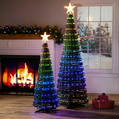 Indoor/Outdoor Christmas Tree With Multicolor Lights, 71" | Plow & Hearth