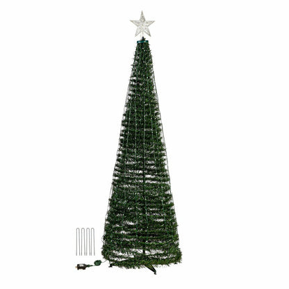 Indoor/Outdoor Christmas Tree With Multicolor Lights, 71" | Plow & Hearth