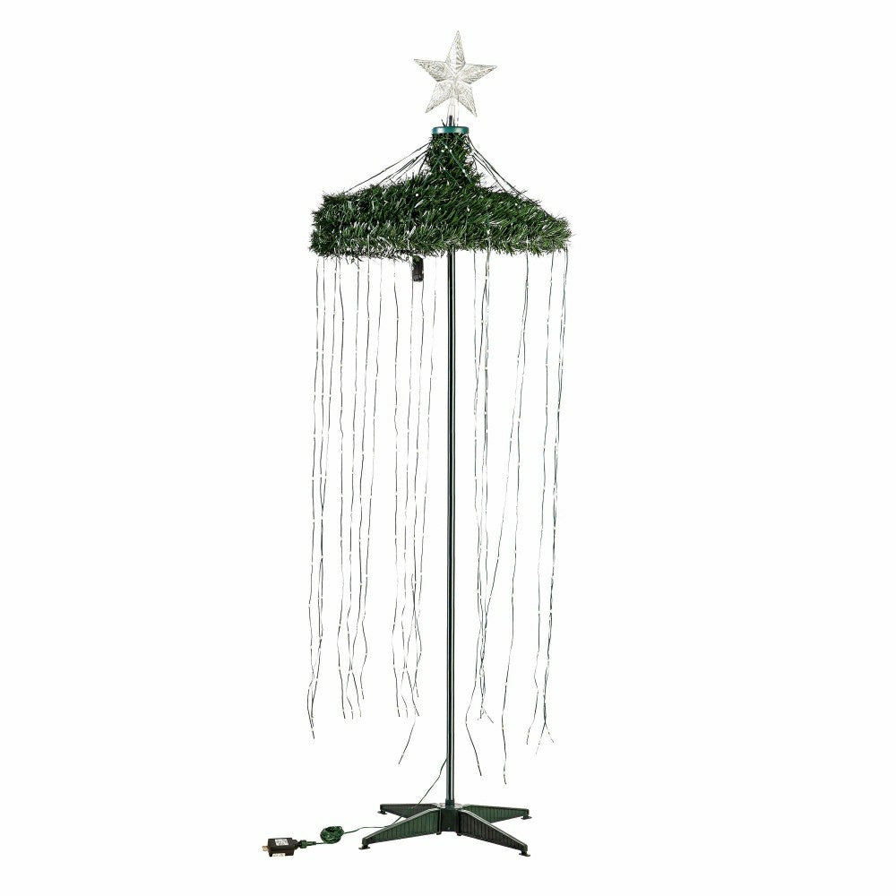 Indoor/Outdoor Christmas Tree With Multicolor Lights, 71" | Plow & Hearth