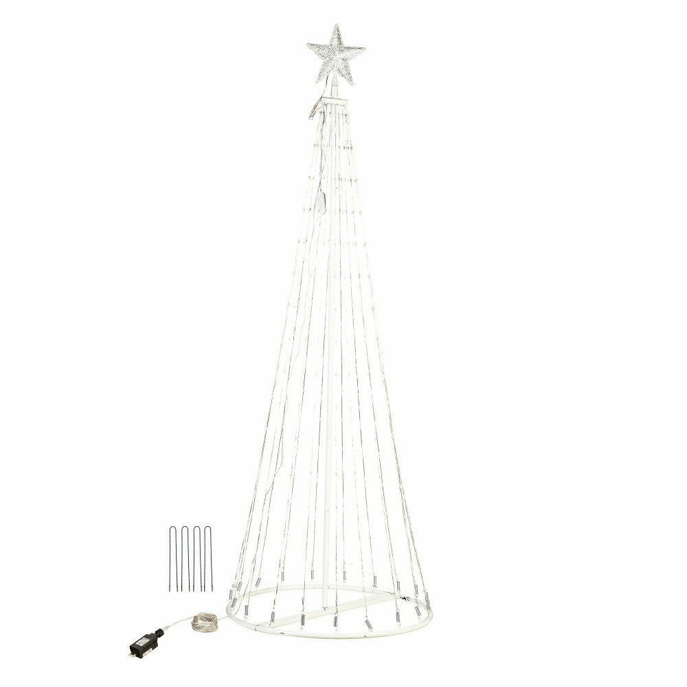 Indoor/Outdoor Christmas Tree Cone with Multicolor Lights, Tall | Plow & Hearth