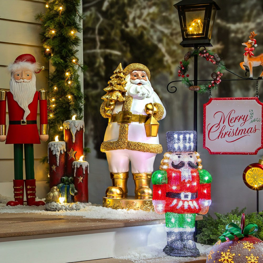 Gold Santa Resin Garden Statue, 32"H | Plow & Hearth
