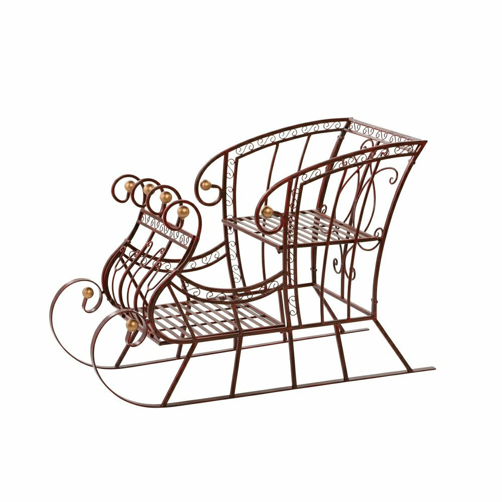Red Metal Holiday Sleigh | Plow & Hearth