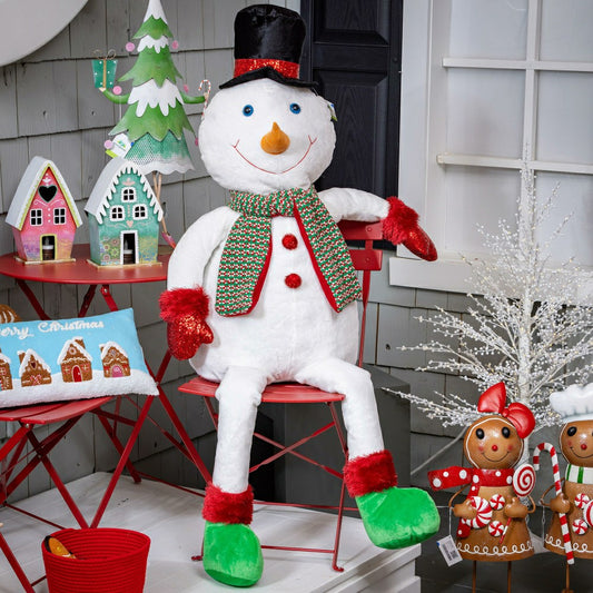 Heartfelt Cheer Tree Décor Dinner with Snowman Fabric Décor, 60"H | Plow & Hearth