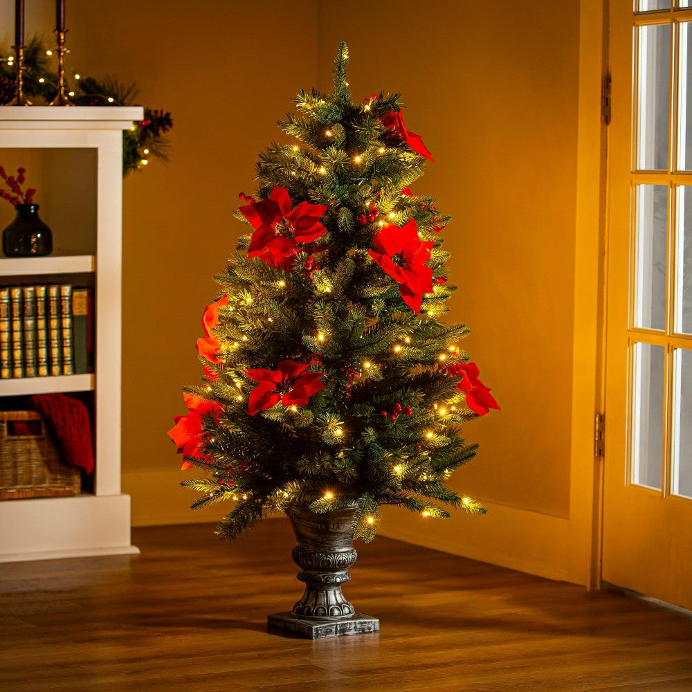 Feels Like The Holidays Tree Artificial Pine LED in Pot, 47”H | Plow & Hearth