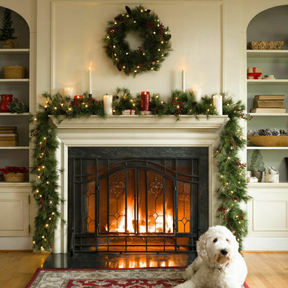 Battery-Operated Holiday Wreath w/Auto Timer | Plow & Hearth
