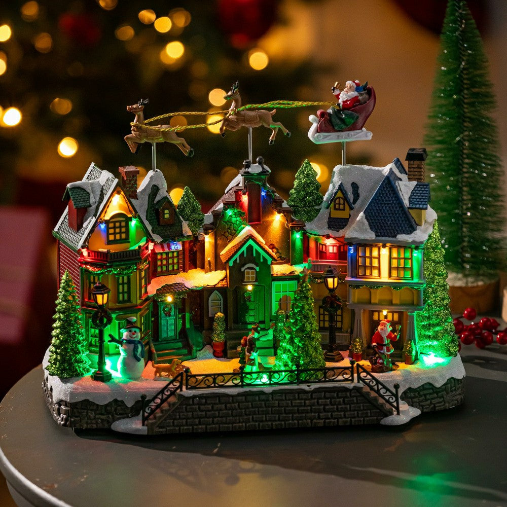 Heartfelt Cheer LED Table Decor Plastic Christmas Town Color Changing, | Plow & Hearth