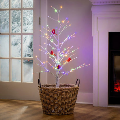 Snowbirds Tree Cardinal Birch with Cardinals Indoor/Outdoor LED Tree,  | Plow & Hearth