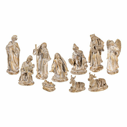 Gilded Nativity Resin Garden Statue, 9" H, Set of 10 | Plow & Hearth