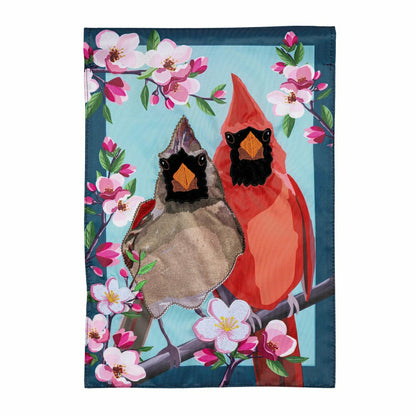 Cardinal Couple Applique Garden Flag | Plow & Hearth