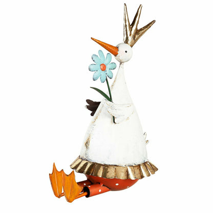Metal Duck With Flower Garden Statue | Plow & Hearth