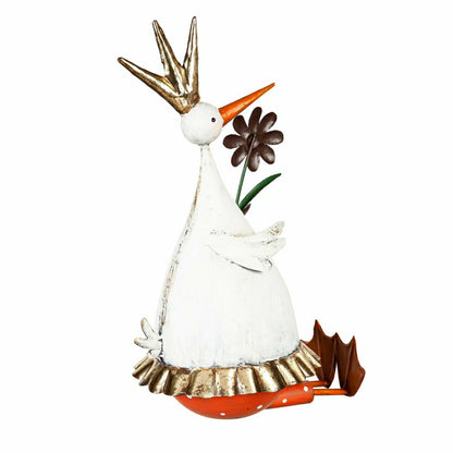 Metal Duck With Flower Garden Statue | Plow & Hearth