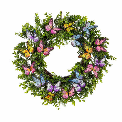 Cottage Garden Wreath Butterfly, 20" | Plow & Hearth