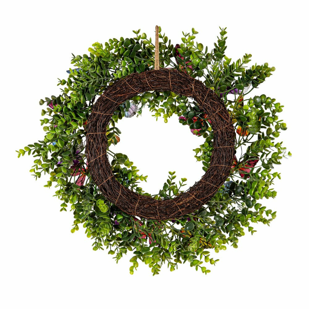 Cottage Garden Wreath Butterfly, 20" | Plow & Hearth