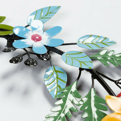 Indoor/Outdoor Floral and Berry Metal Wreath | Plow & Hearth
