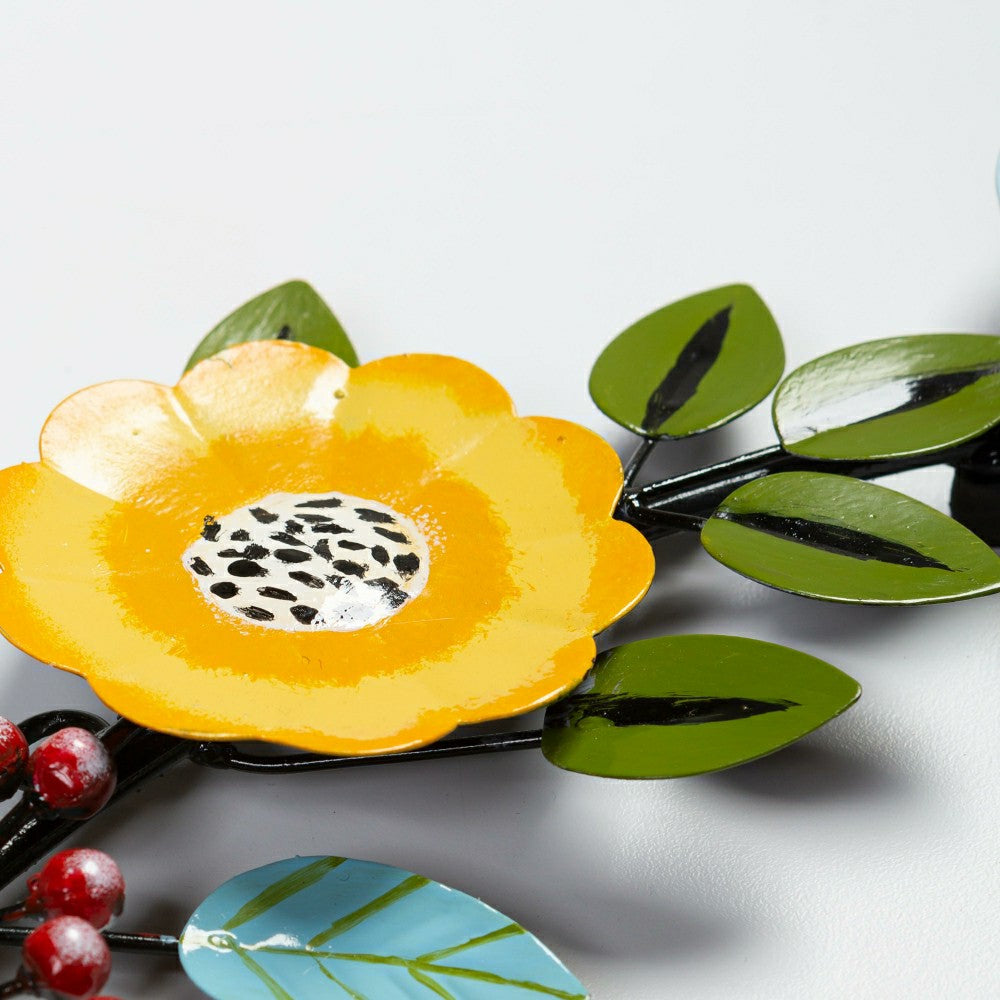 Indoor/Outdoor Floral and Berry Metal Wreath | Plow & Hearth