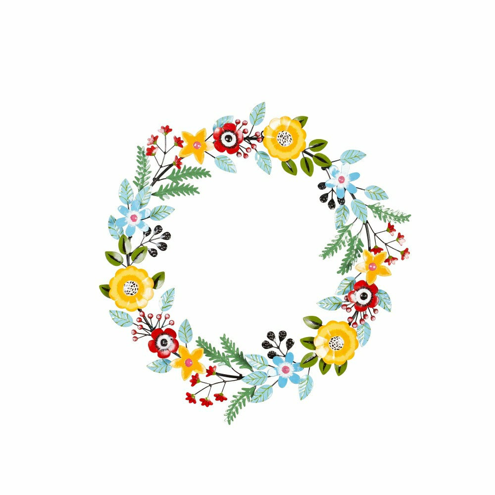 Indoor/Outdoor Floral and Berry Metal Wreath | Plow & Hearth