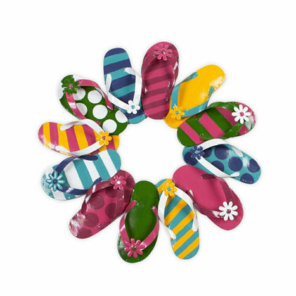 Boho Style Summer Flip-Flop Metal Wreath | Plow & Hearth