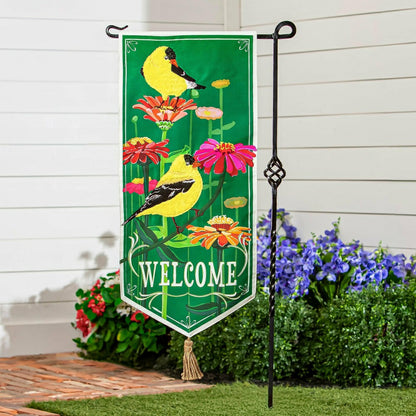 Finches and Flowers Everlasting Impression Textile Décor | Plow & Hearth