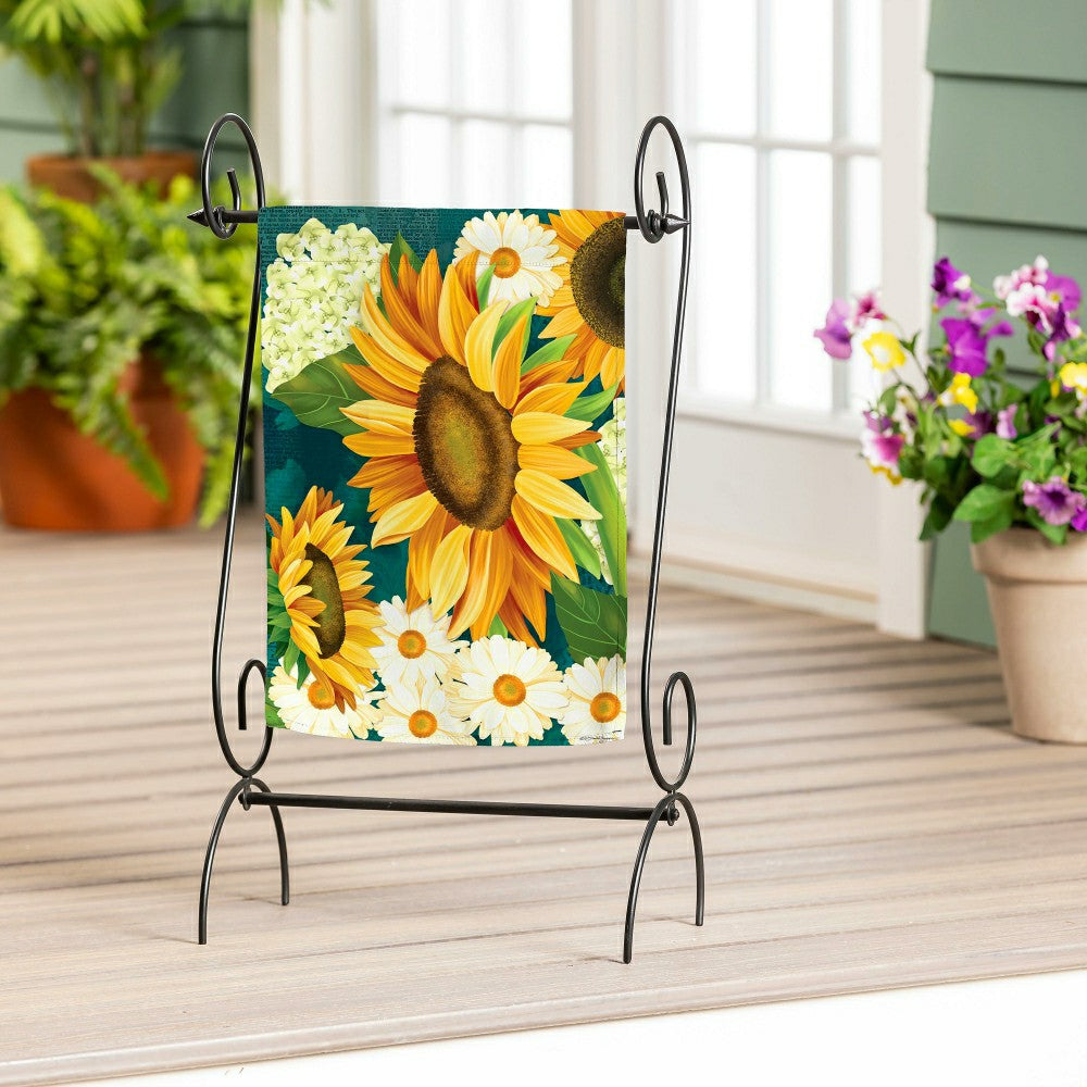 Sunflower Bloom Burlap Garden Flag | Plow & Hearth