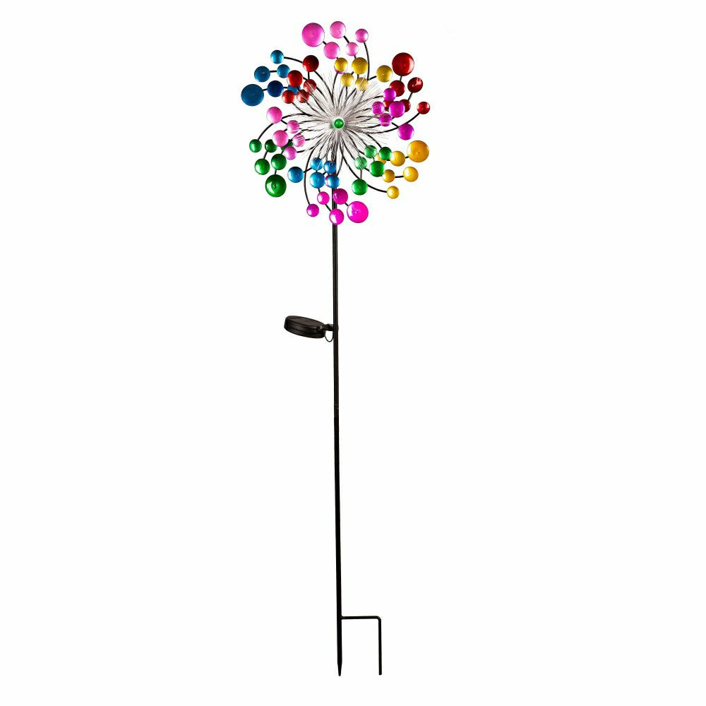 Solar Fiber Optic Color Pop Wind Spinner | Plow & Hearth