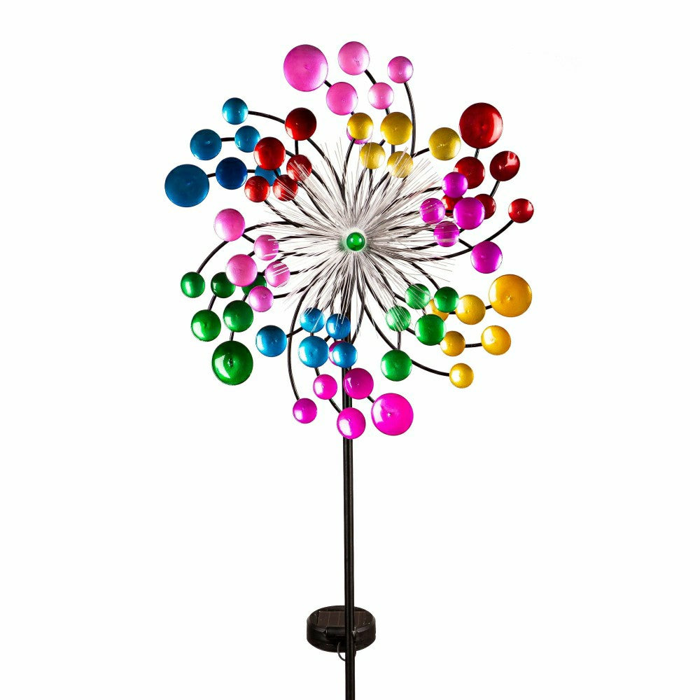 Solar Fiber Optic Color Pop Wind Spinner | Plow & Hearth