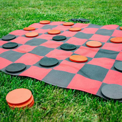 Outdoor Reversible Game Set with Storage Bag, Checkers/Chess | Plow & Hearth