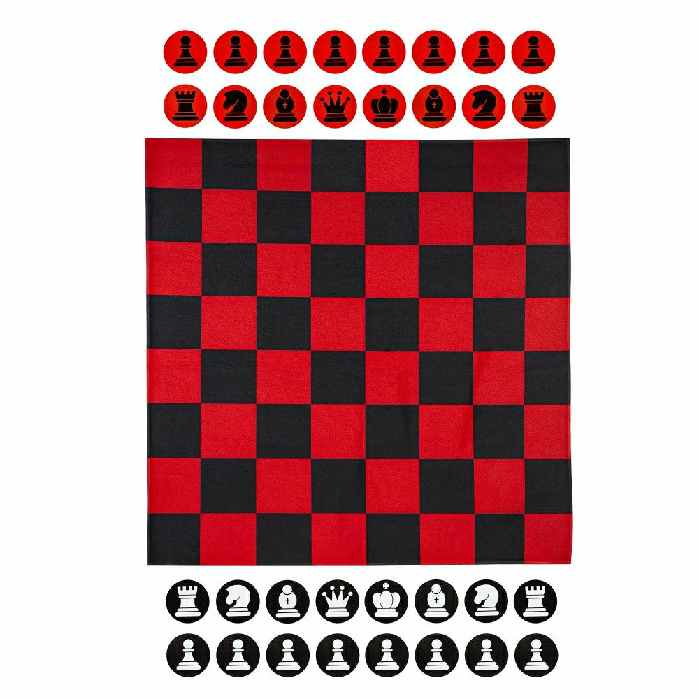 Outdoor Reversible Game Set with Storage Bag, Checkers/Chess | Plow & Hearth