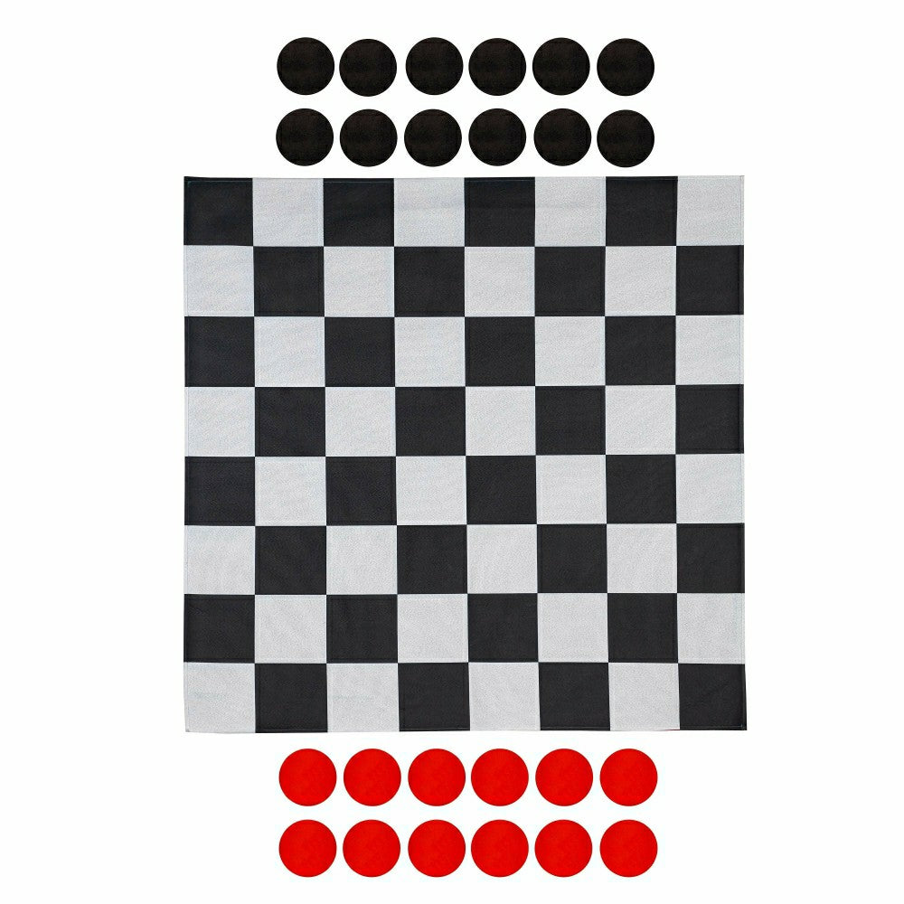 Outdoor Reversible Game Set with Storage Bag, Checkers/Chess | Plow & Hearth