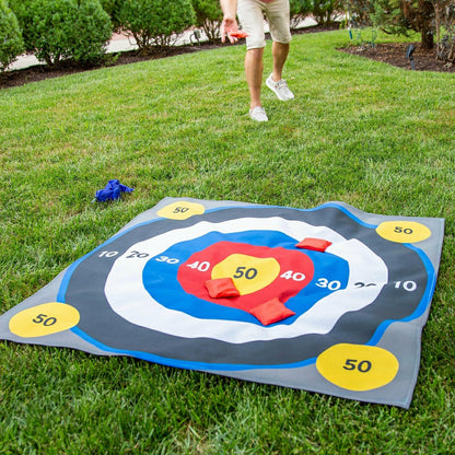 Outdoor Reversible Game Set with Storage Bag, Three In A Row/Target To | Plow & Hearth