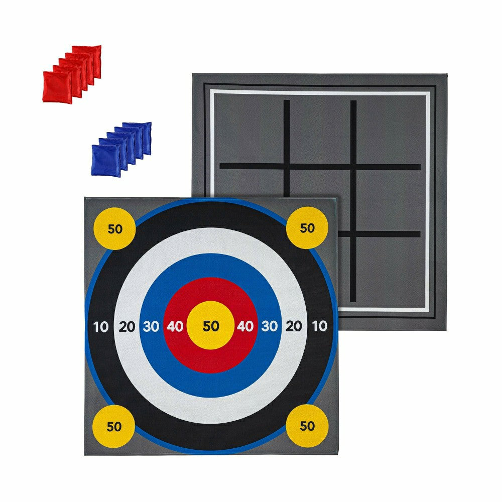 Outdoor Reversible Game Set with Storage Bag, Three In A Row/Target To | Plow & Hearth