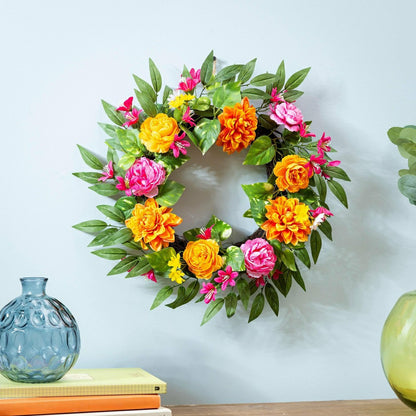 Cottage Garden Wreath Summer Brights, 20" | Plow & Hearth
