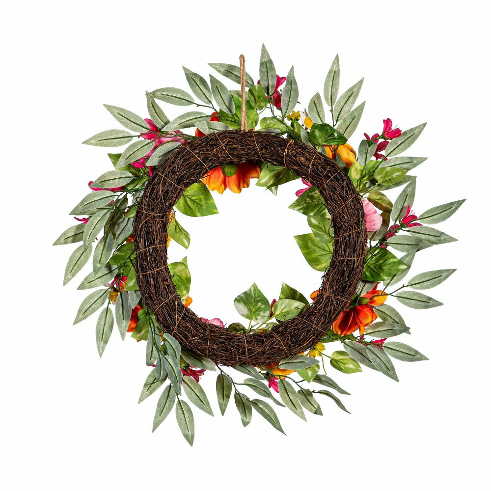 Cottage Garden Wreath Summer Brights, 20" | Plow & Hearth