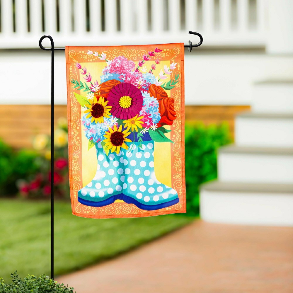Floral Rain Boots Applique Garden Flag | Plow & Hearth