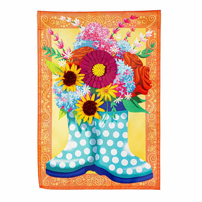 Floral Rain Boots Applique Garden Flag | Plow & Hearth